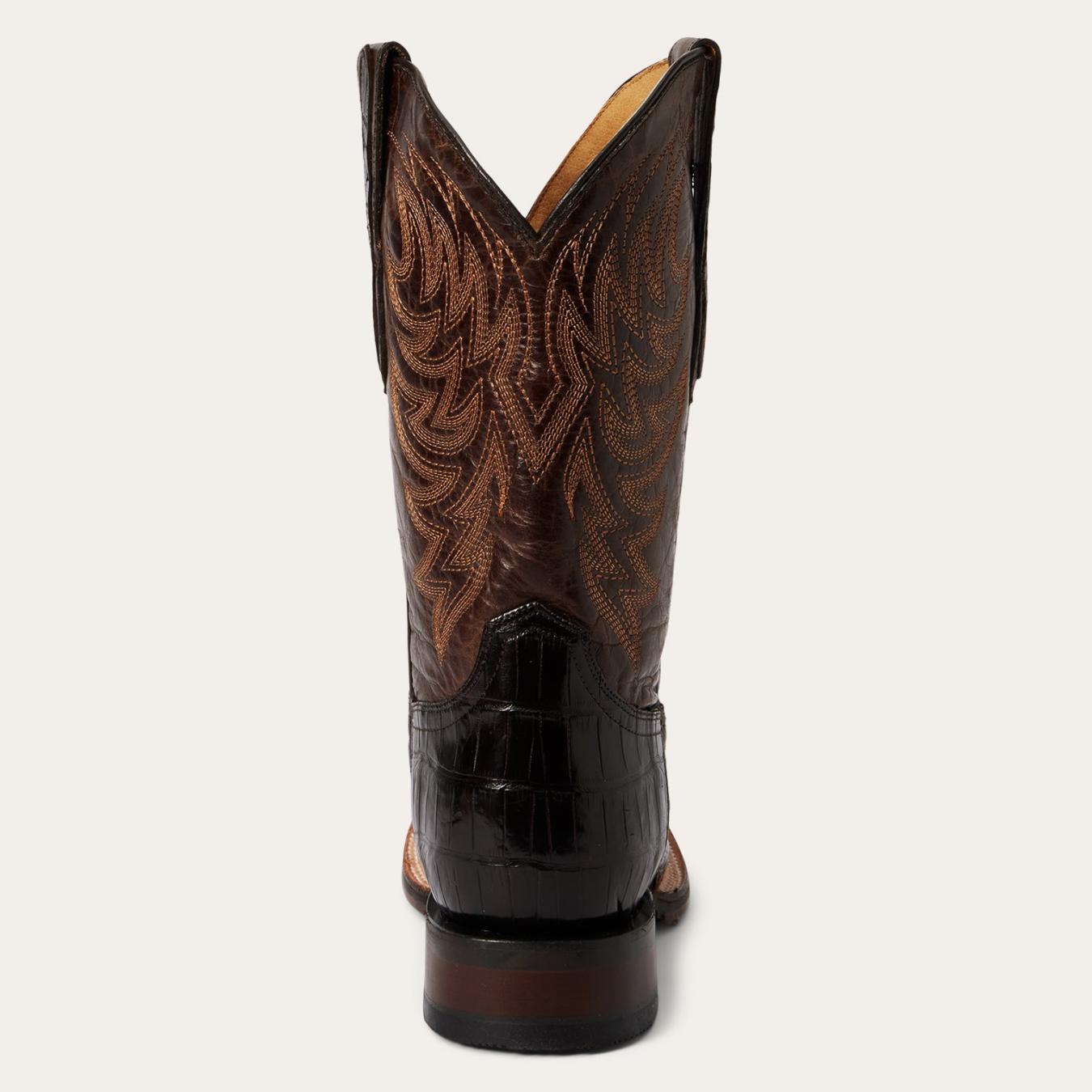 Men Western Stetson Aces Alligator Boot Brown