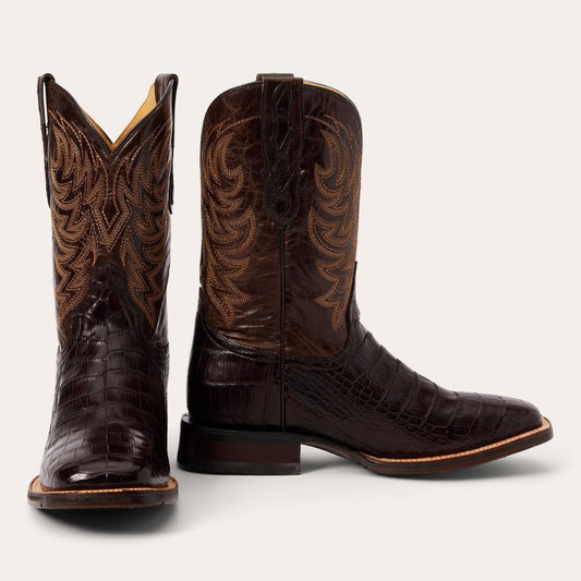 Men Western Stetson Aces Alligator Boot Brown