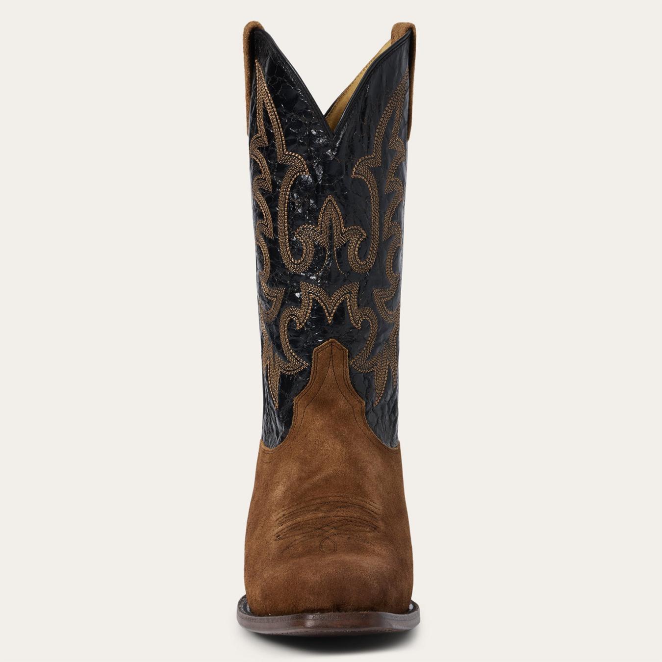 Men Western Stetson Badland Boots Brown