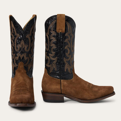 Men Western Stetson Badland Boots Brown