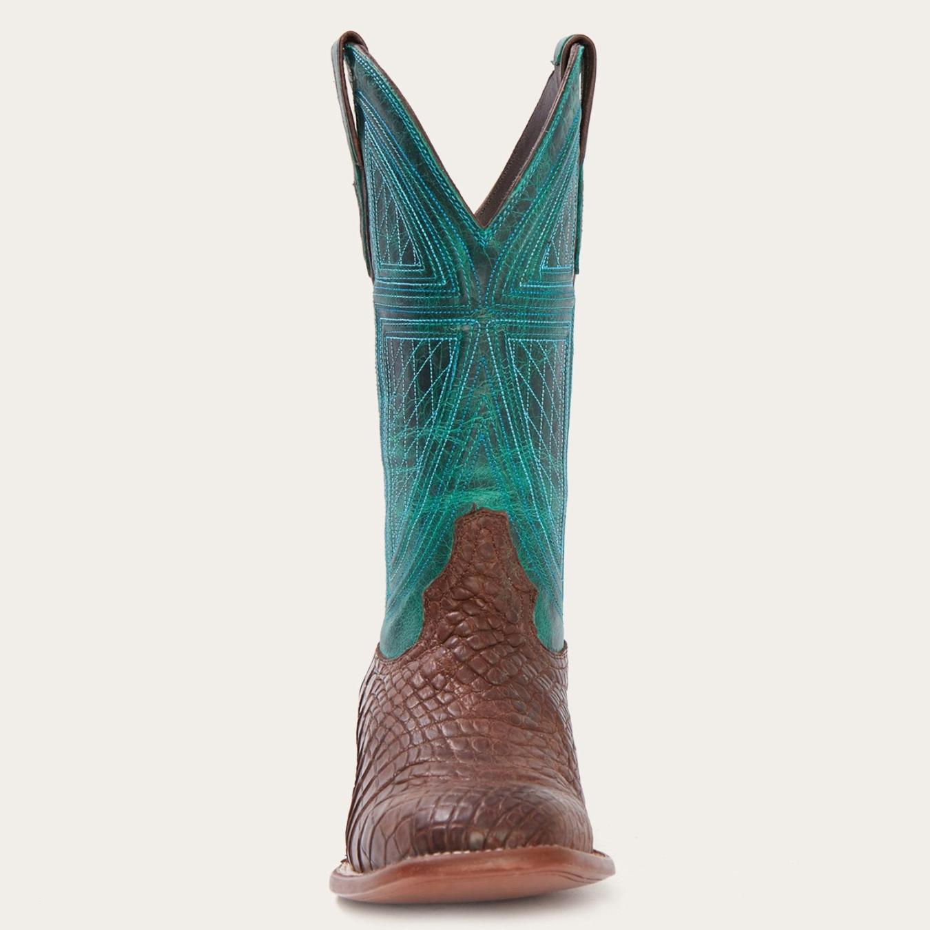 Men Western Stetson Big Horn Tobacco Alligator Cowboy Boot Brown