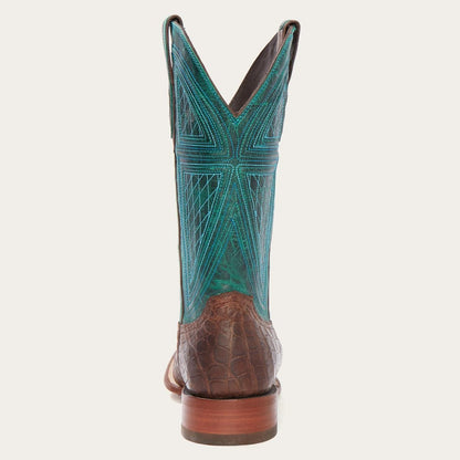 Men Western Stetson Big Horn Tobacco Alligator Cowboy Boot Brown