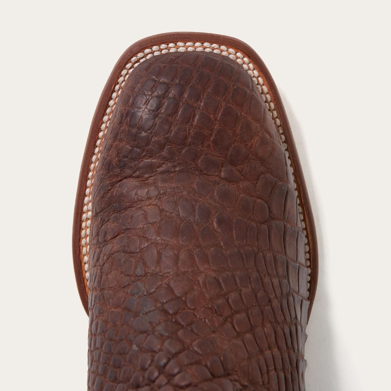 Men Western Stetson Big Horn Tobacco Alligator Cowboy Boot Brown