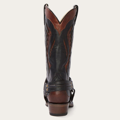 Men Western Stetson Biker Outlaw Oiled Leather Cowboy Boot Brown