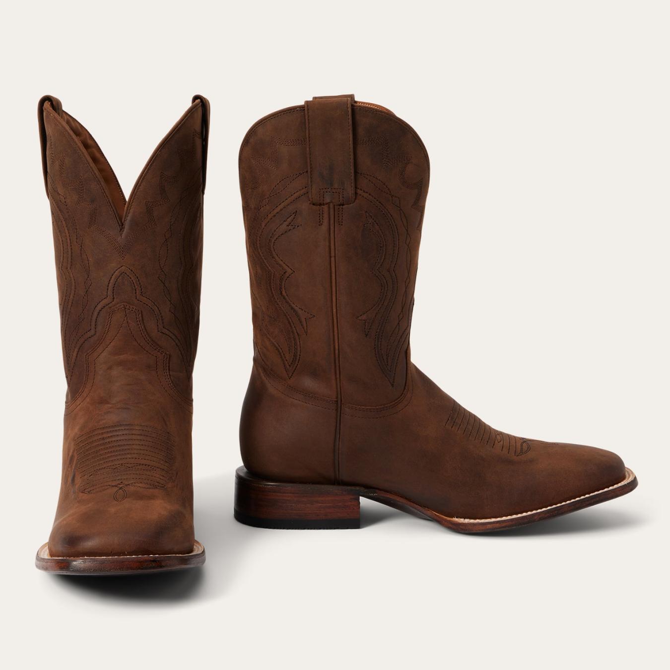 Men Western Stetson Bowie Boots Brown