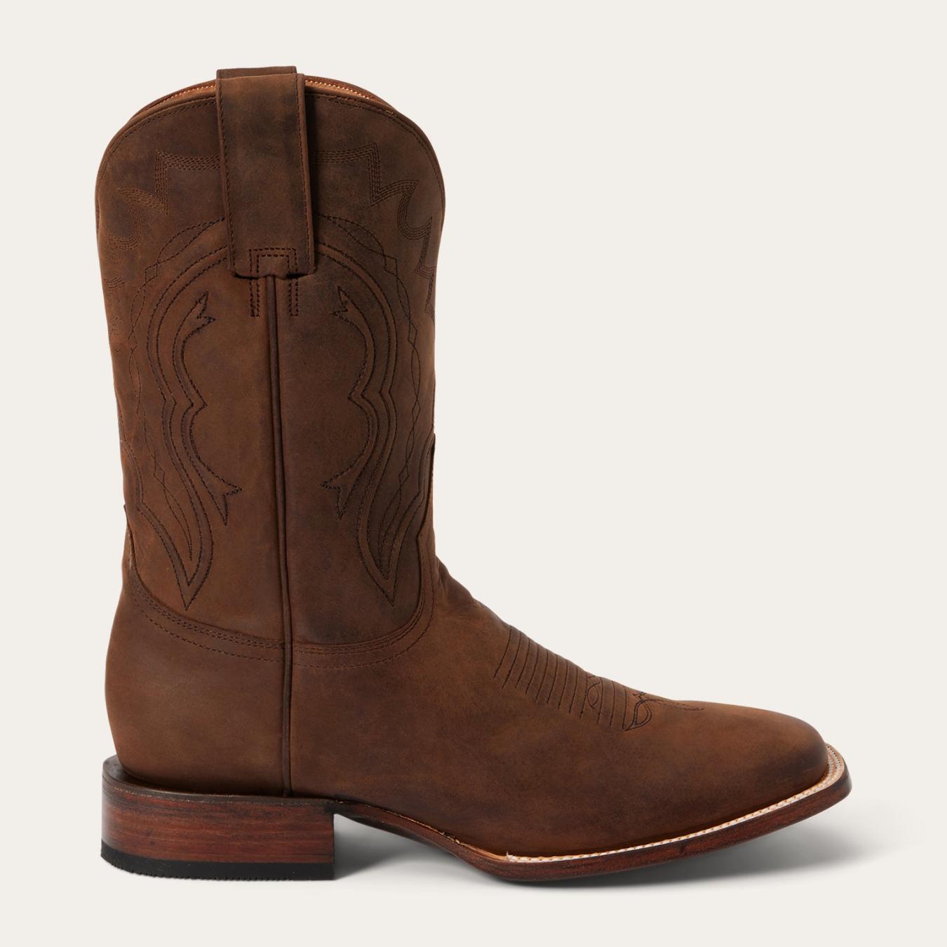 Men Western Stetson Bowie Boots Brown
