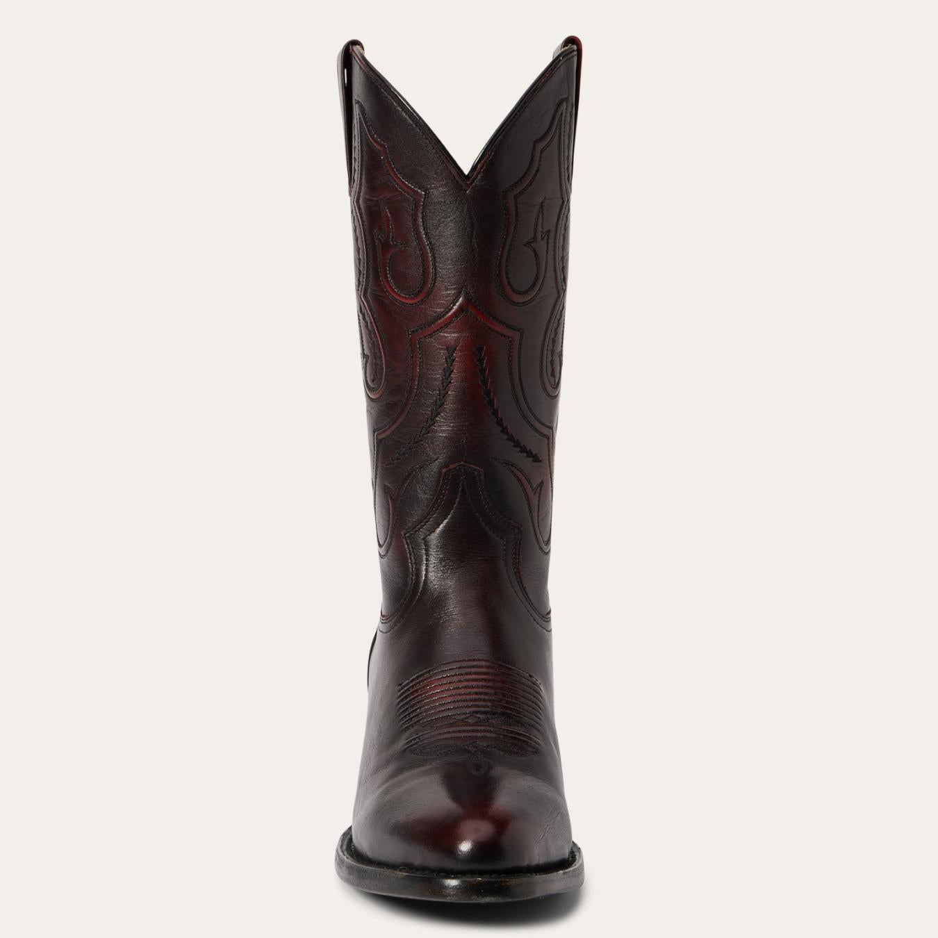 Men Western Stetson Carlisle Western Boots Black Cherry