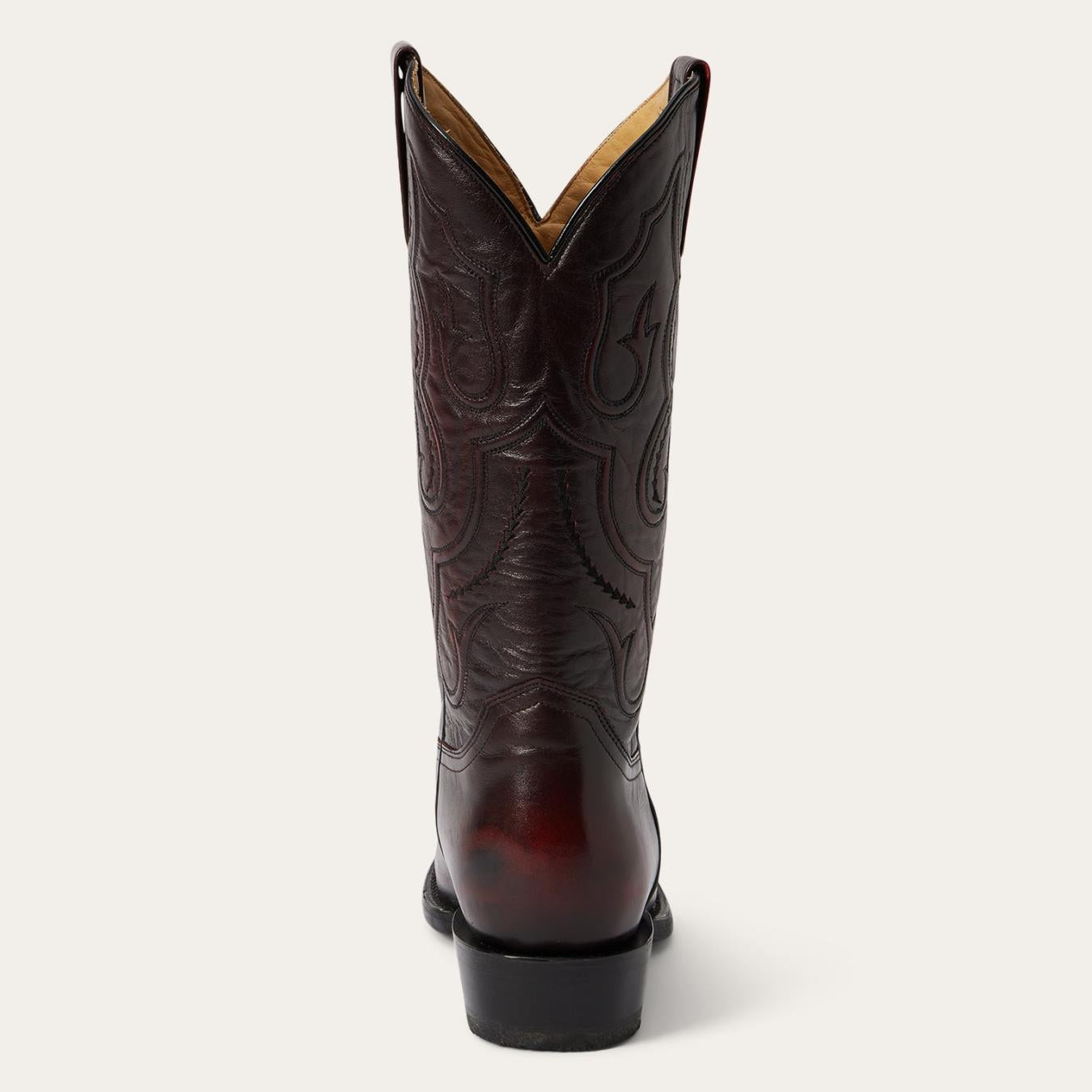 Men Western Stetson Carlisle Western Boots Black Cherry