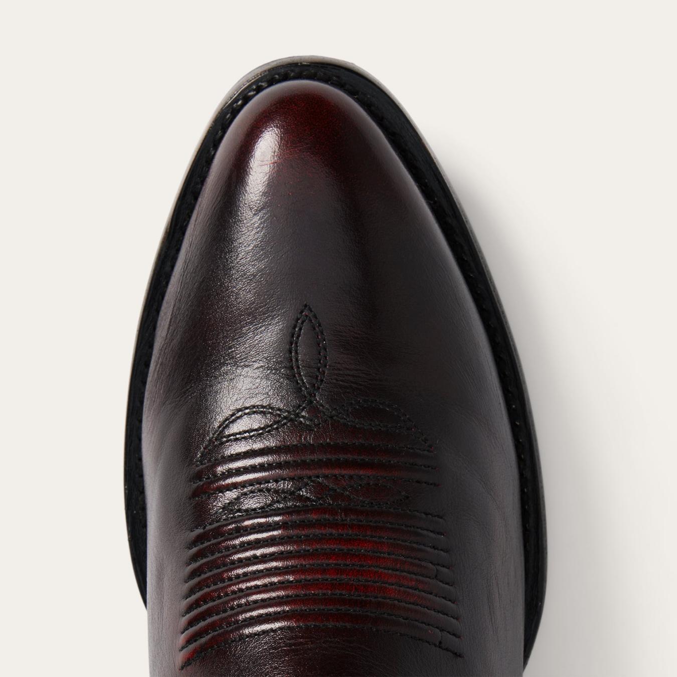 Men Western Stetson Carlisle Western Boots Black Cherry