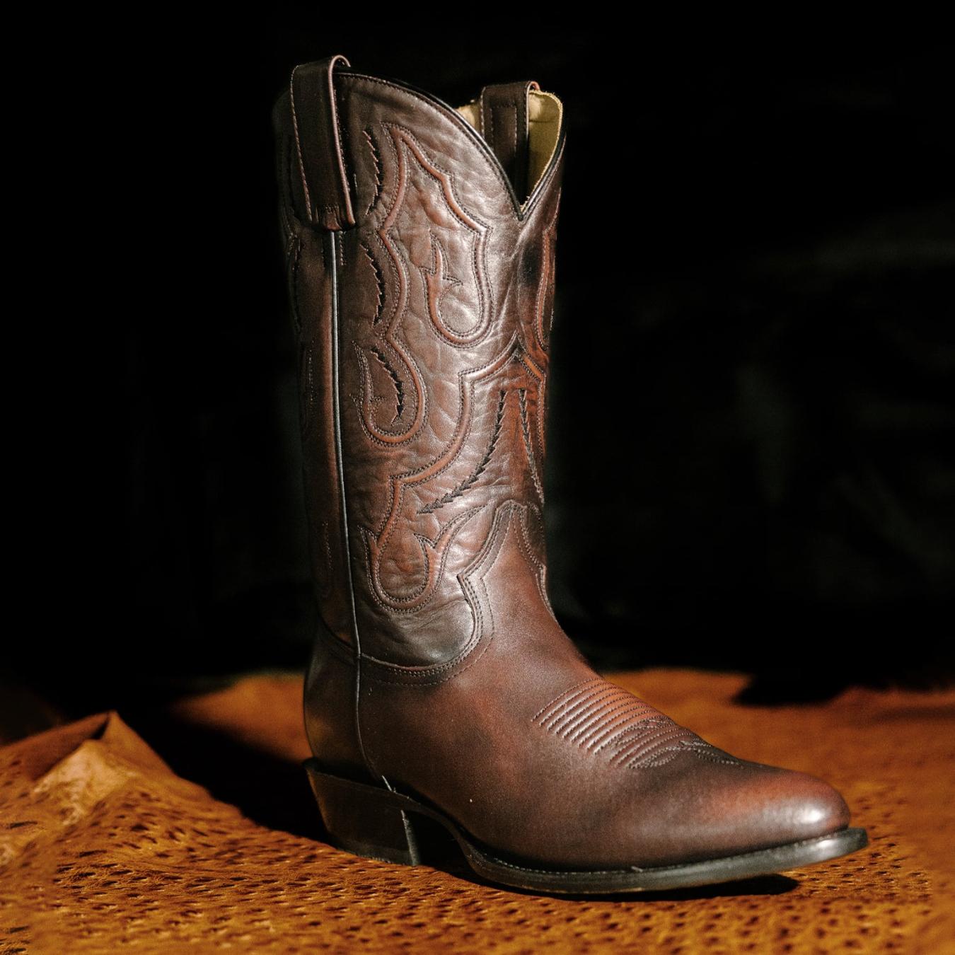 Men Western Stetson Carlisle Western Boots Burnished Brown