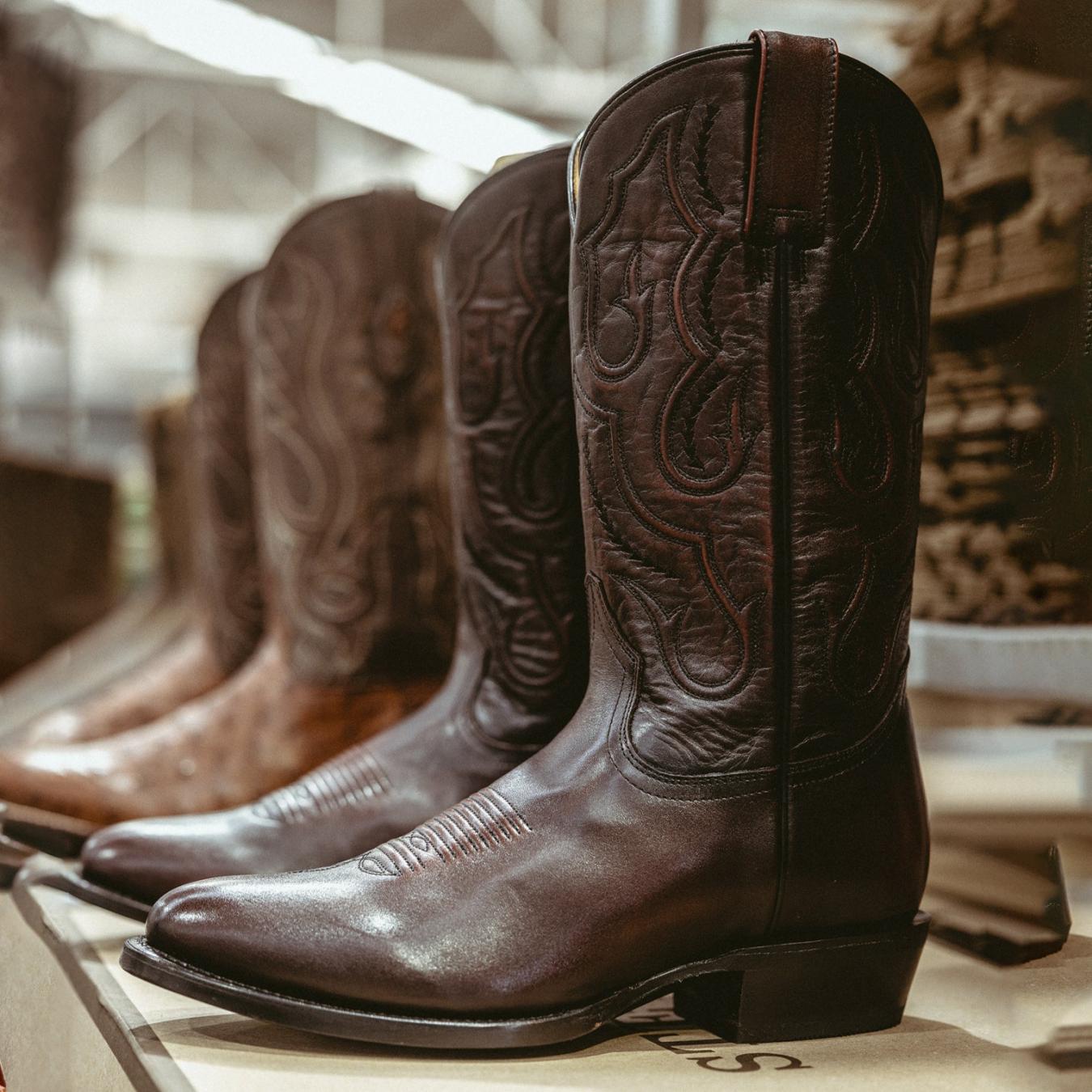 Men Western Stetson Carlisle Western Boots Burnished Brown