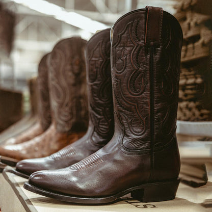 Men Western Stetson Carlisle Western Boots Burnished Brown