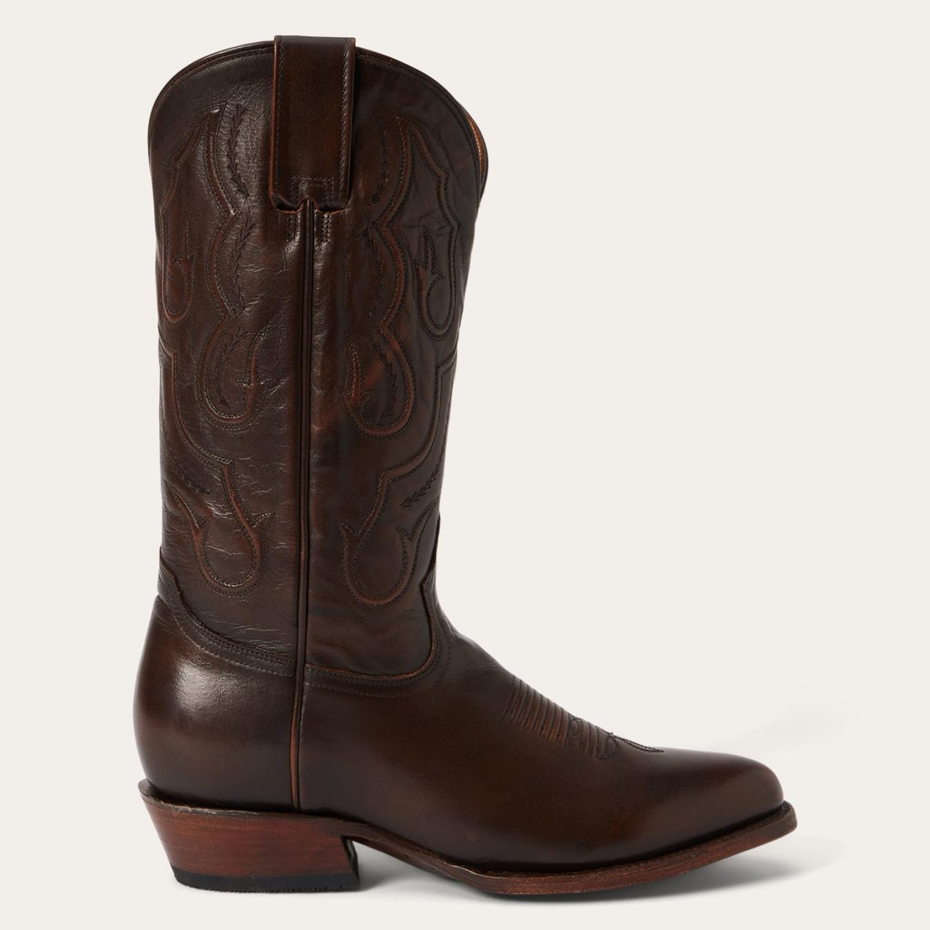 Men Western Stetson Carlisle Western Boots Burnished Brown