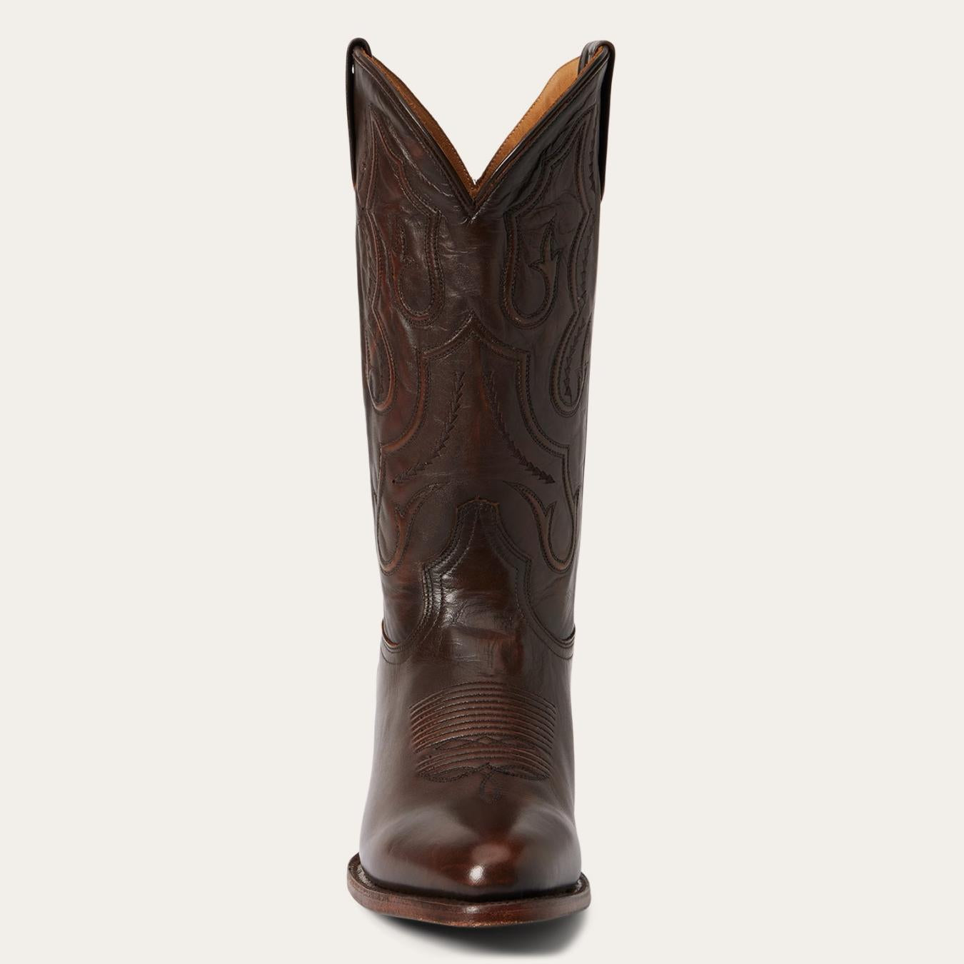 Men Western Stetson Carlisle Western Boots Burnished Brown