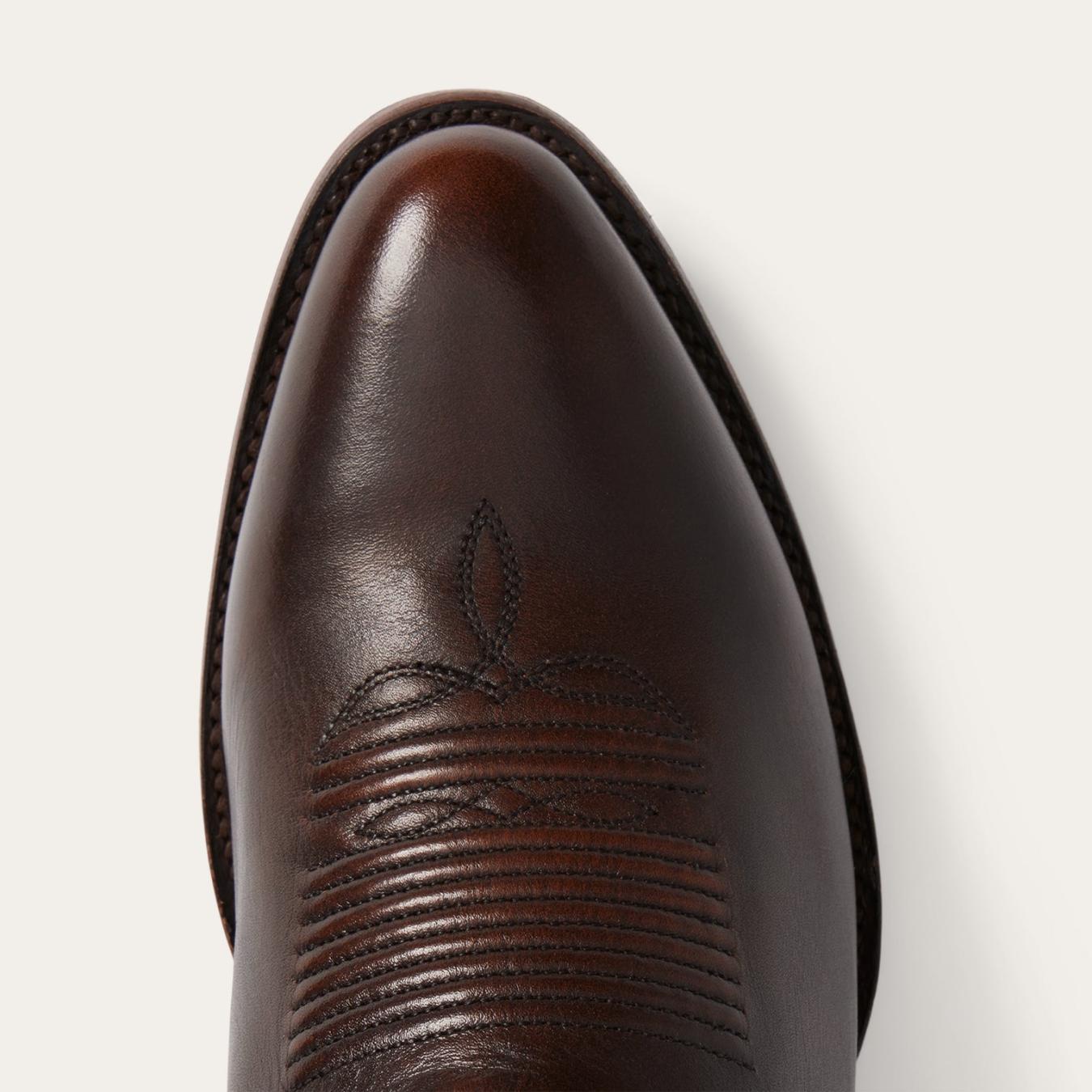 Men Western Stetson Carlisle Western Boots Burnished Brown