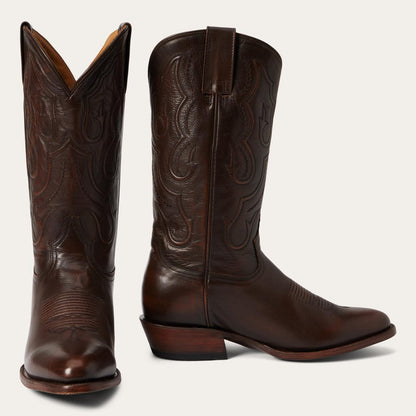 Men Western Stetson Carlisle Western Boots Burnished Brown