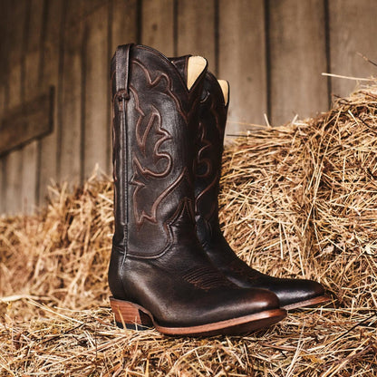 Men Western Stetson Carlisle Western Boots Distressed Brown