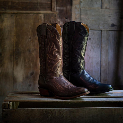 Men Western Stetson Carlisle Western Boots Distressed Brown