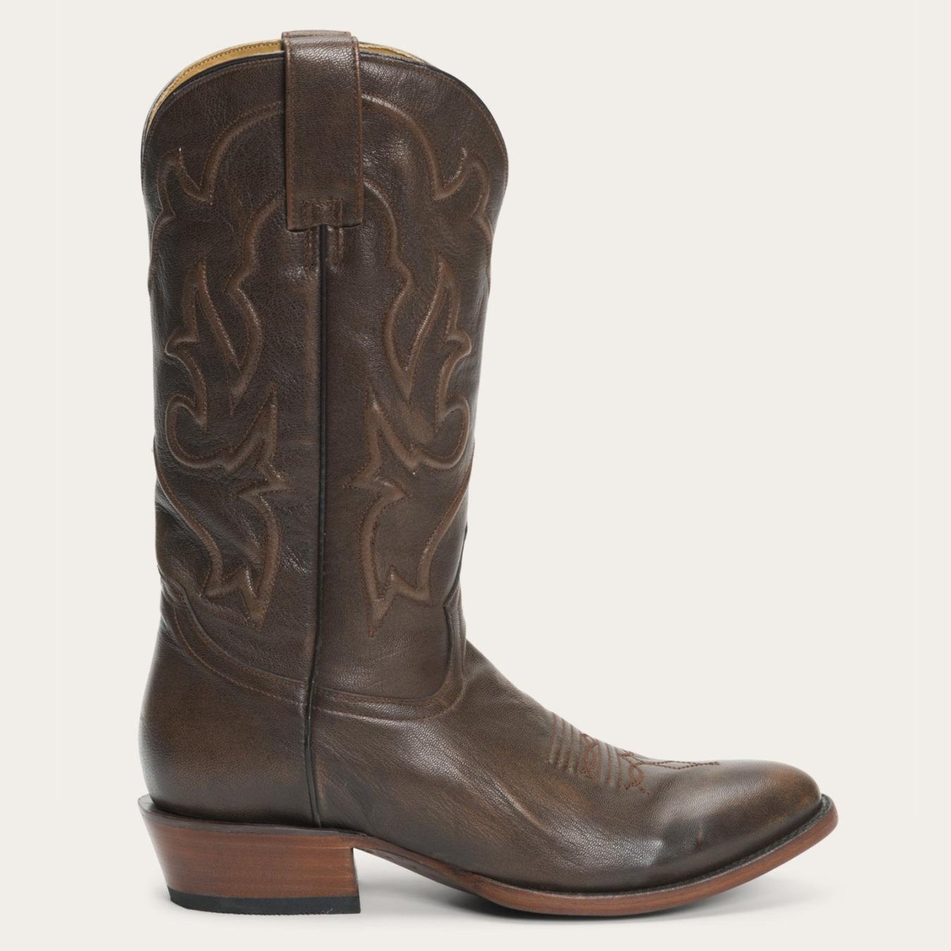 Men Western Stetson Carlisle Western Boots Distressed Brown