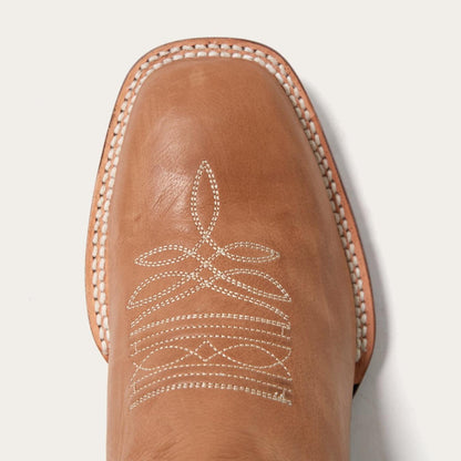 Men Western Stetson Casper Tan & Blue Matte Cowboy Boot Tan