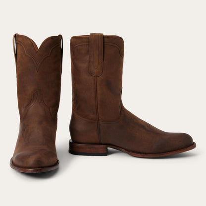 Men Western Stetson Cassidy Roper Boots Brown