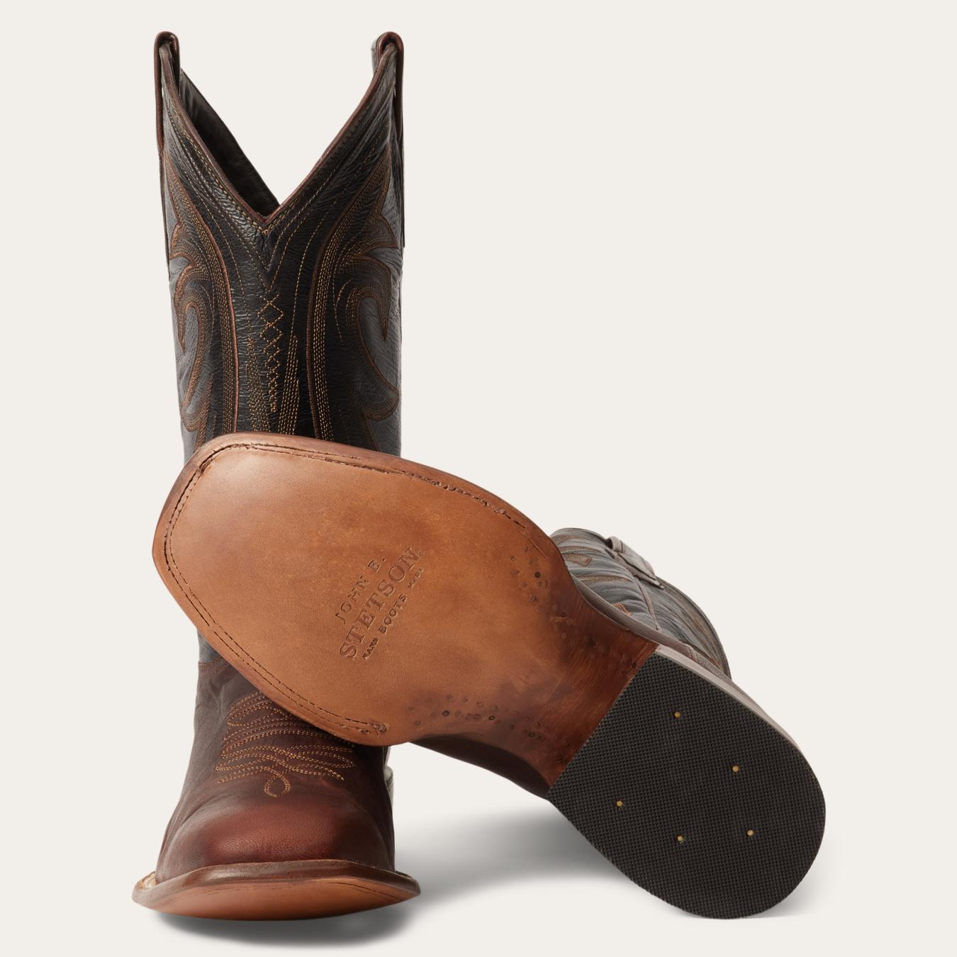 Men Western Stetson Cody Boots Brown