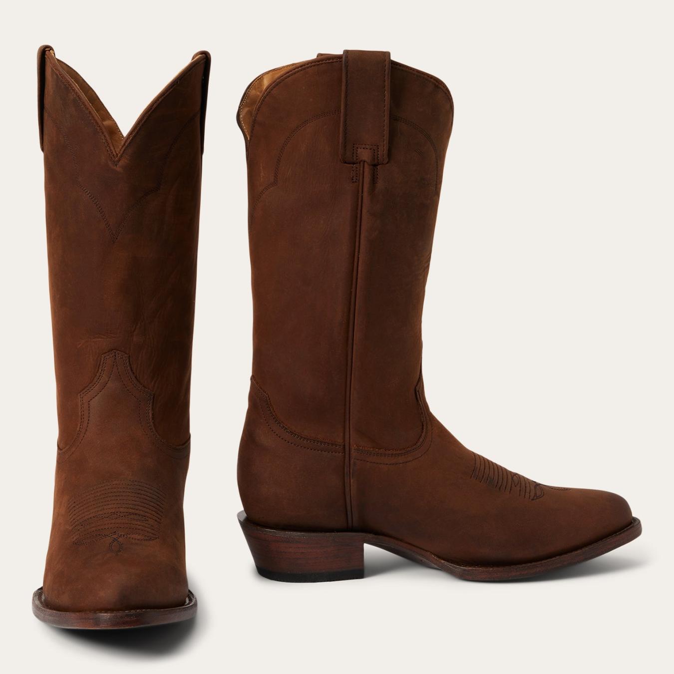 Men Western Stetson Crockett Boots Brown