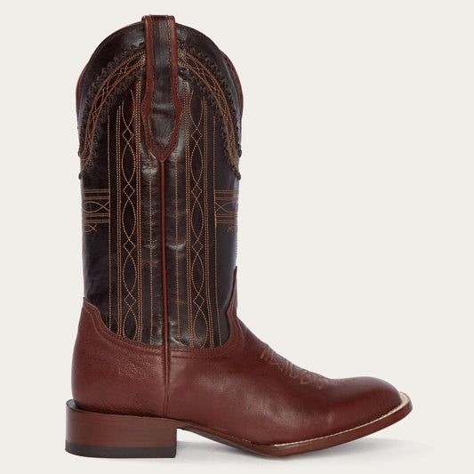 Men Western Stetson Denver Brown Goat Hand Stitched Cowboy Boot Brown