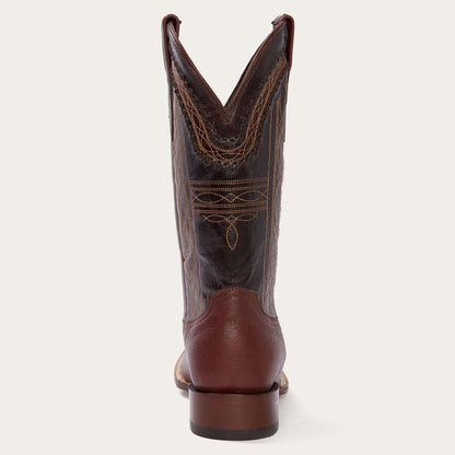 Men Western Stetson Denver Brown Goat Hand Stitched Cowboy Boot Brown