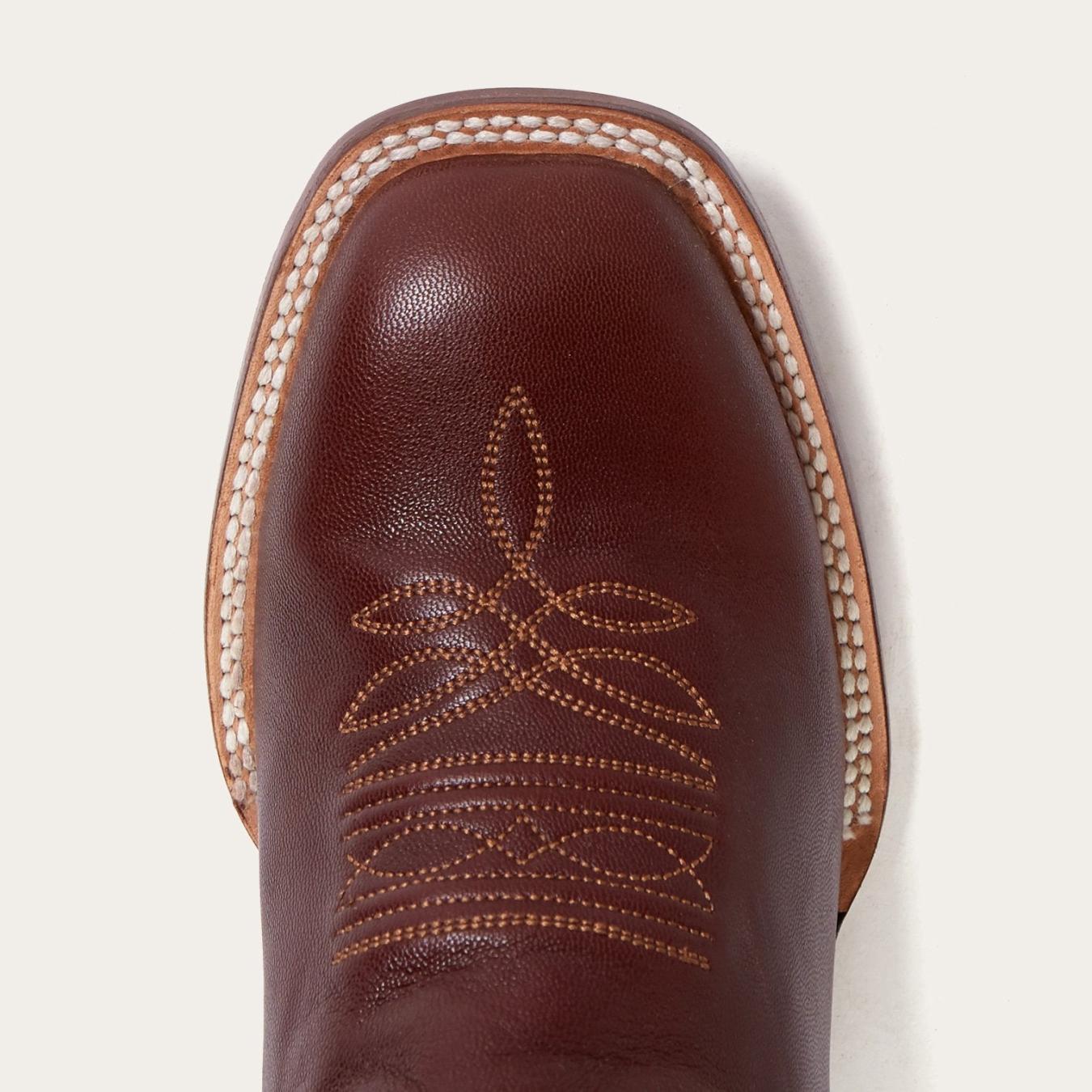 Men Western Stetson Denver Brown Goat Hand Stitched Cowboy Boot Brown