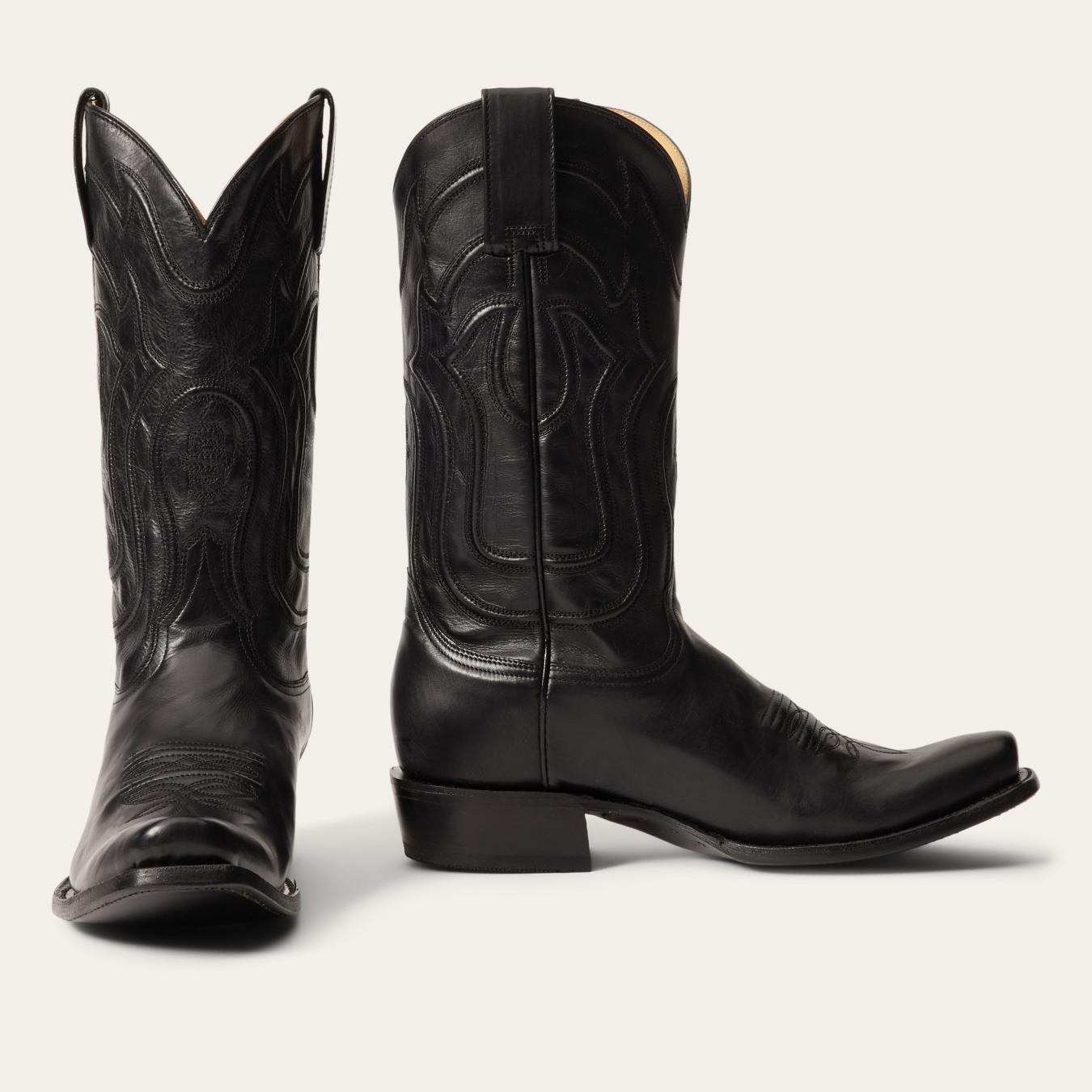 Men Western Stetson Garrett Boots Black