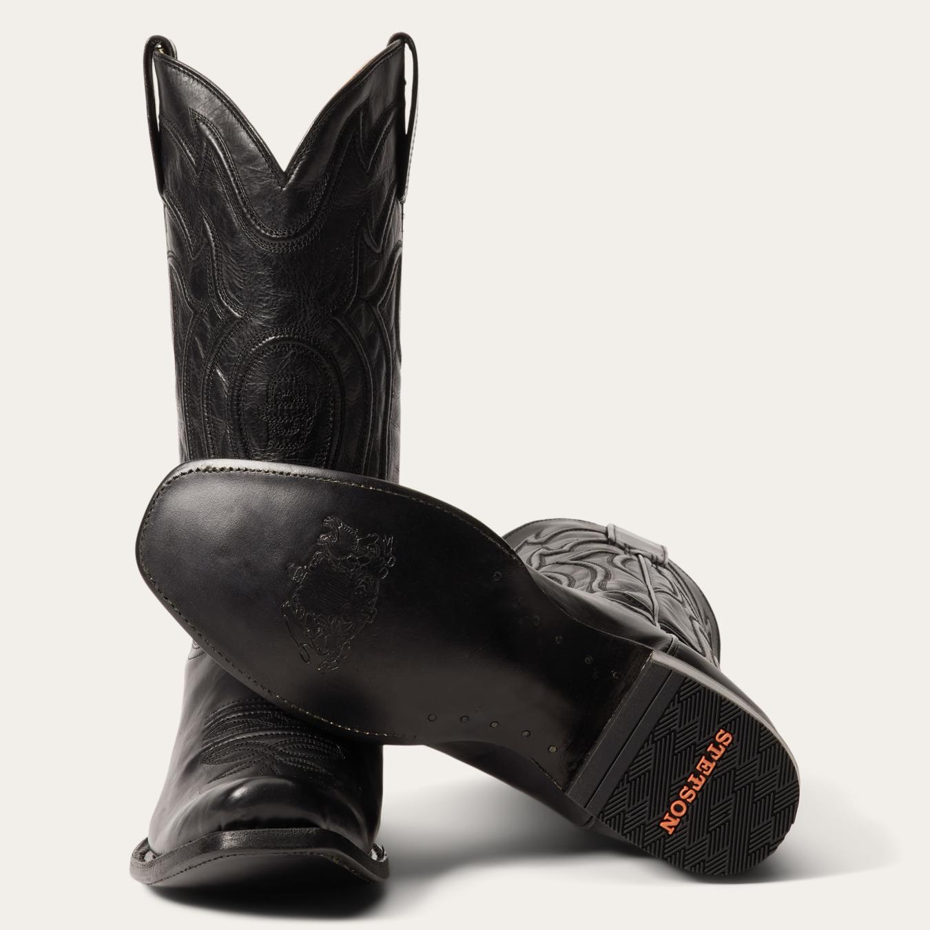 Men Western Stetson Garrett Boots Black
