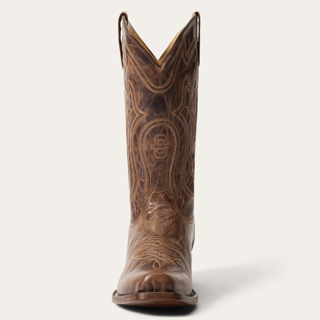 Men Western Stetson Garrett Boots Brown