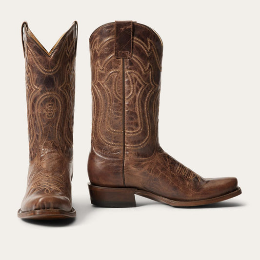 Men Western Stetson Garrett Boots Brown