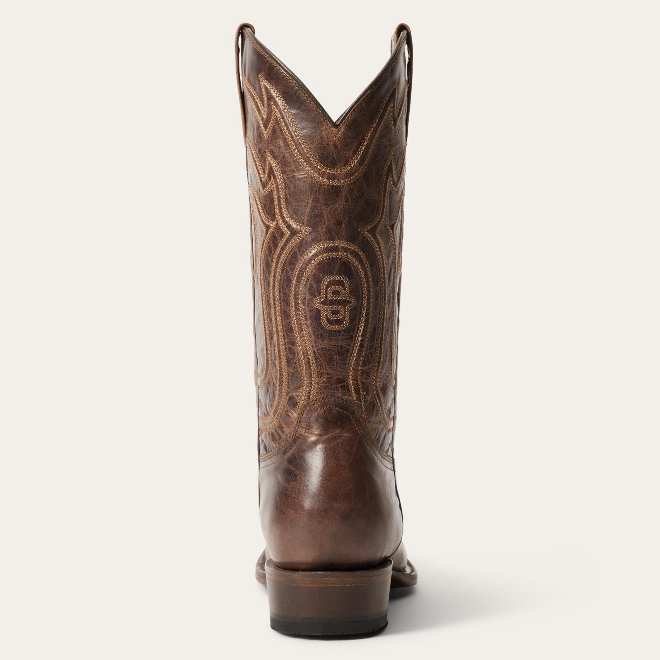 Men Western Stetson Garrett Boots Brown