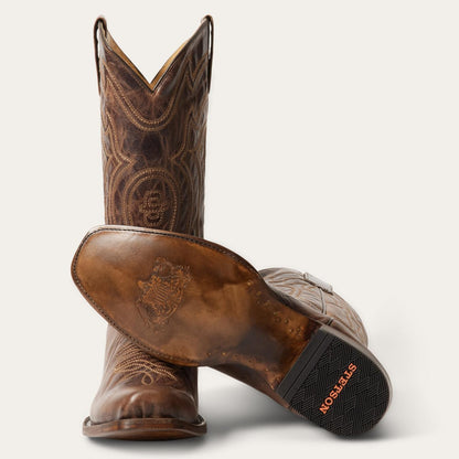 Men Western Stetson Garrett Boots Brown