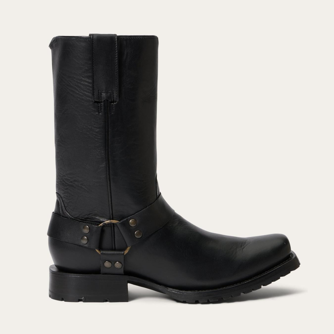 Men Western Stetson Heritage Harness Boots Black