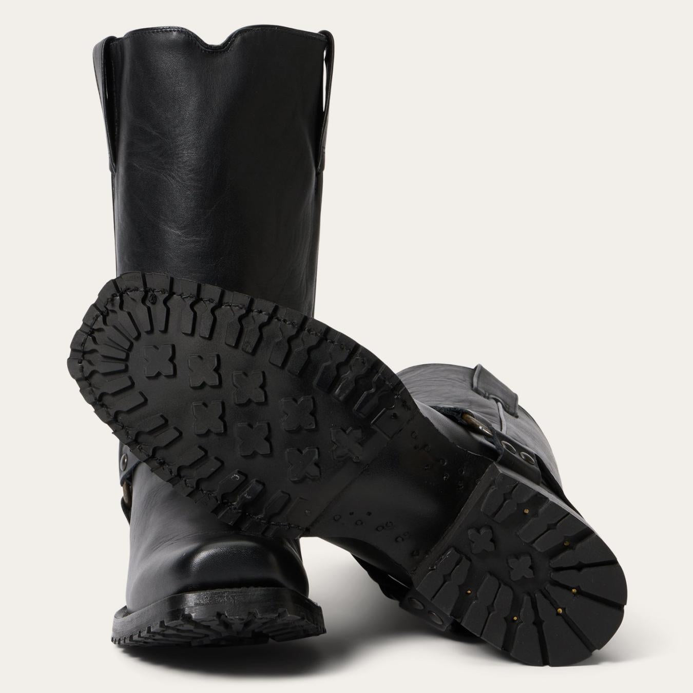 Men Western Stetson Heritage Harness Boots Black