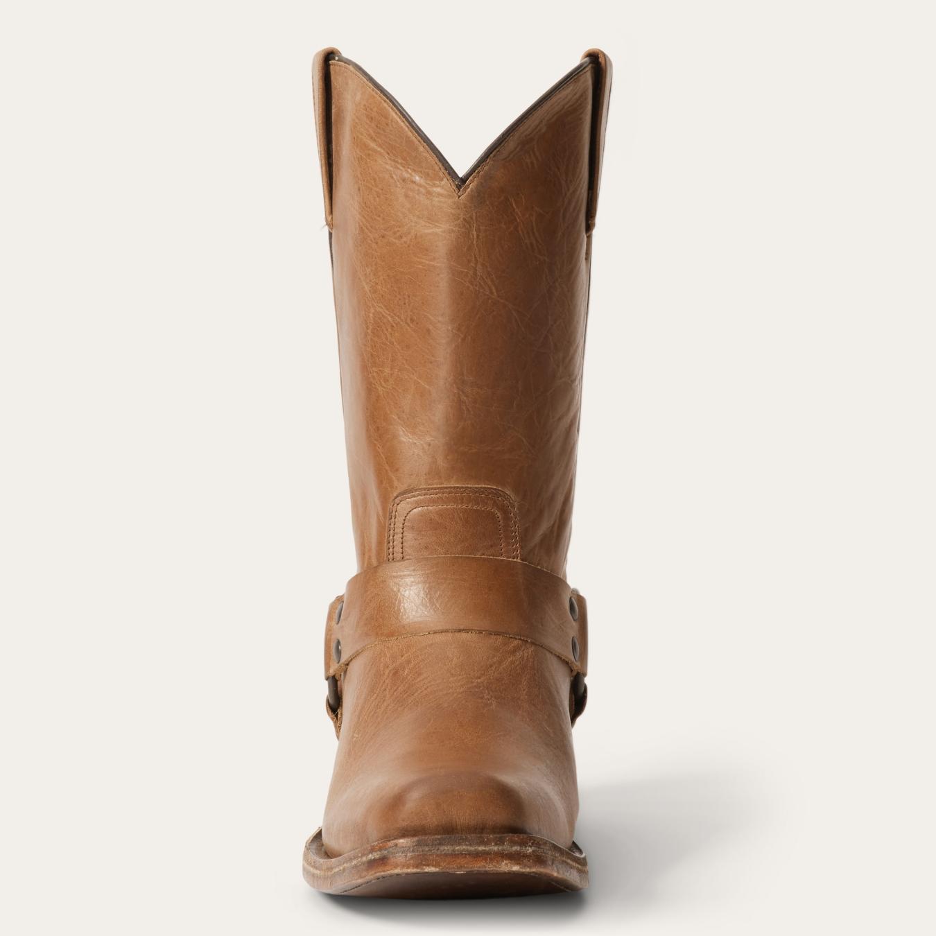 Men Western Stetson Heritage Harness Boots Burnished Tan