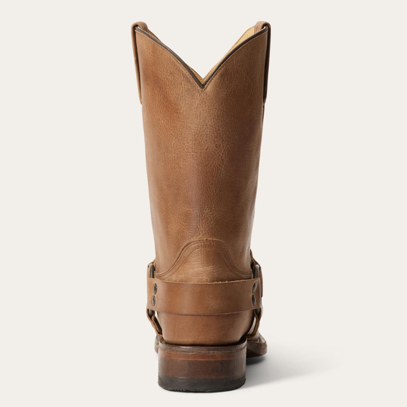 Men Western Stetson Heritage Harness Boots Burnished Tan