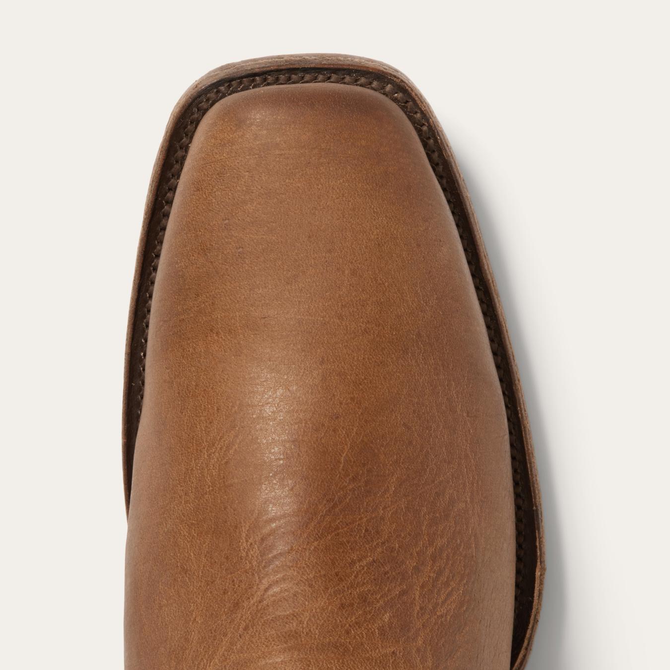 Men Western Stetson Heritage Harness Boots Burnished Tan