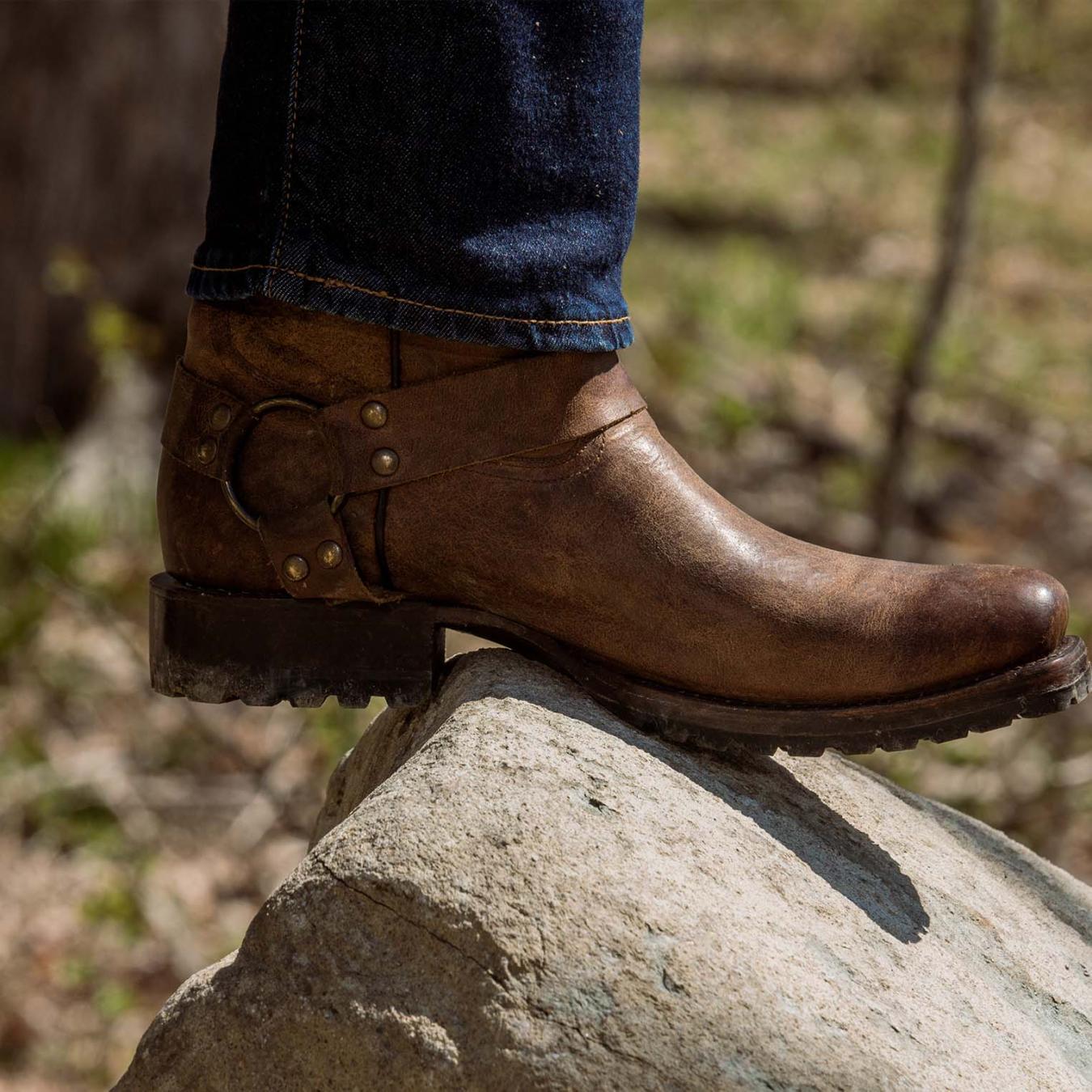 Men Western Stetson Heritage Harness Boots Oiled Brown