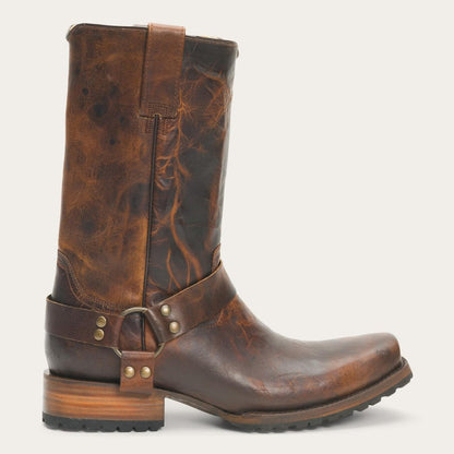 Men Western Stetson Heritage Harness Boots Waxed Brown