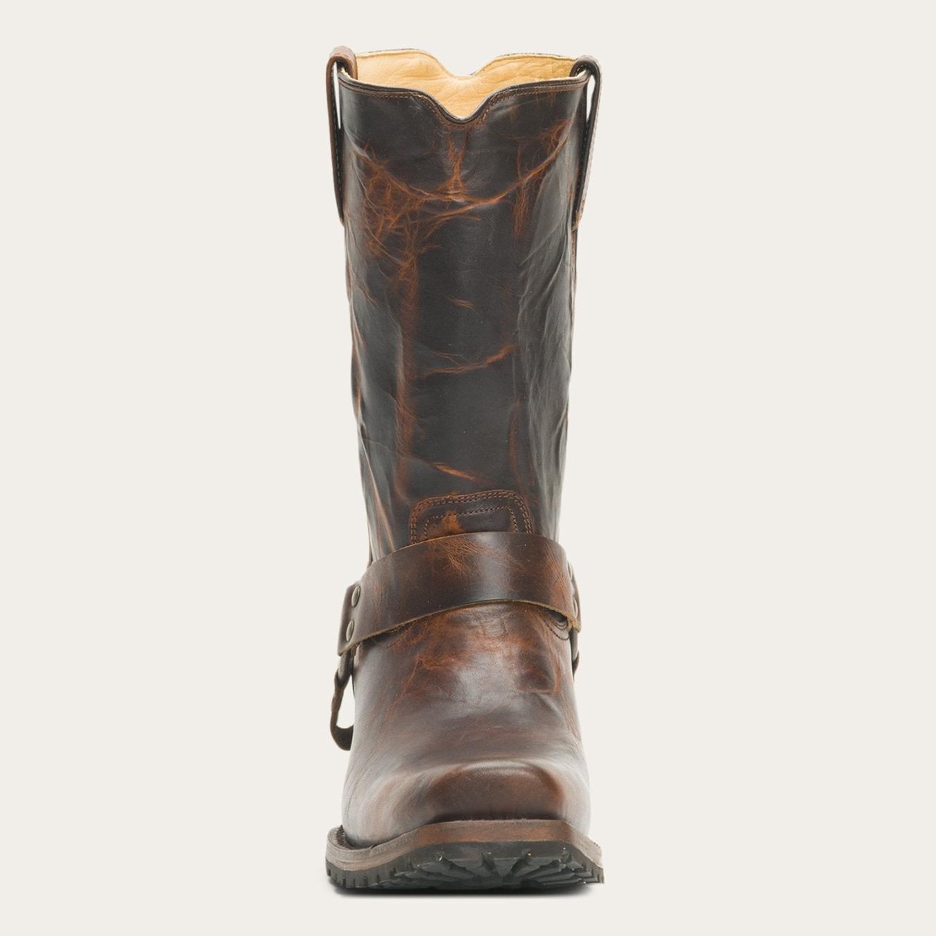 Men Western Stetson Heritage Harness Boots Waxed Brown
