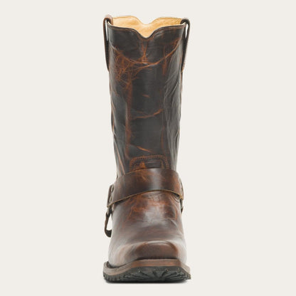 Men Western Stetson Heritage Harness Boots Waxed Brown