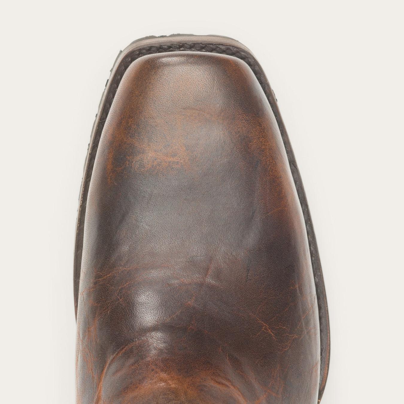 Men Western Stetson Heritage Harness Boots Waxed Brown