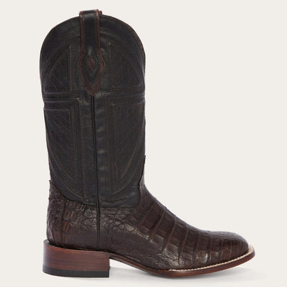 Men Western Stetson Kaycee Brown Caiman Belly Cowboy Boot Brown