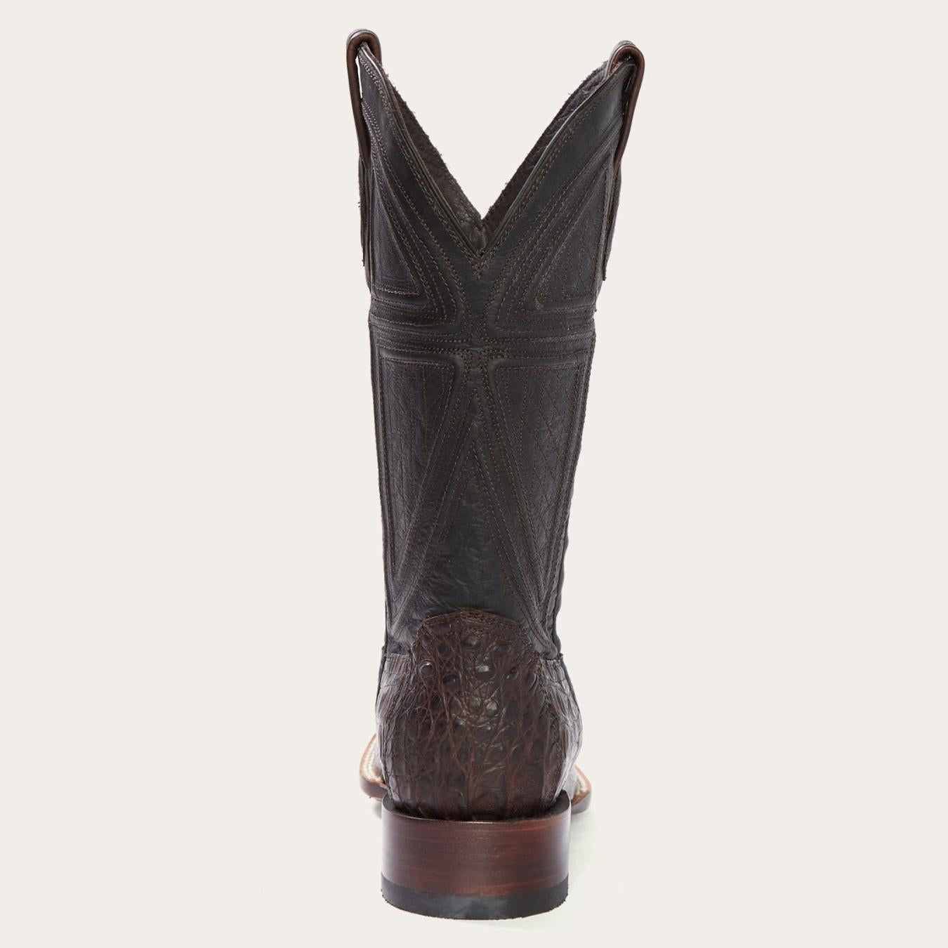 Men Western Stetson Kaycee Brown Caiman Belly Cowboy Boot Brown