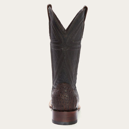 Men Western Stetson Kaycee Brown Caiman Belly Cowboy Boot Brown