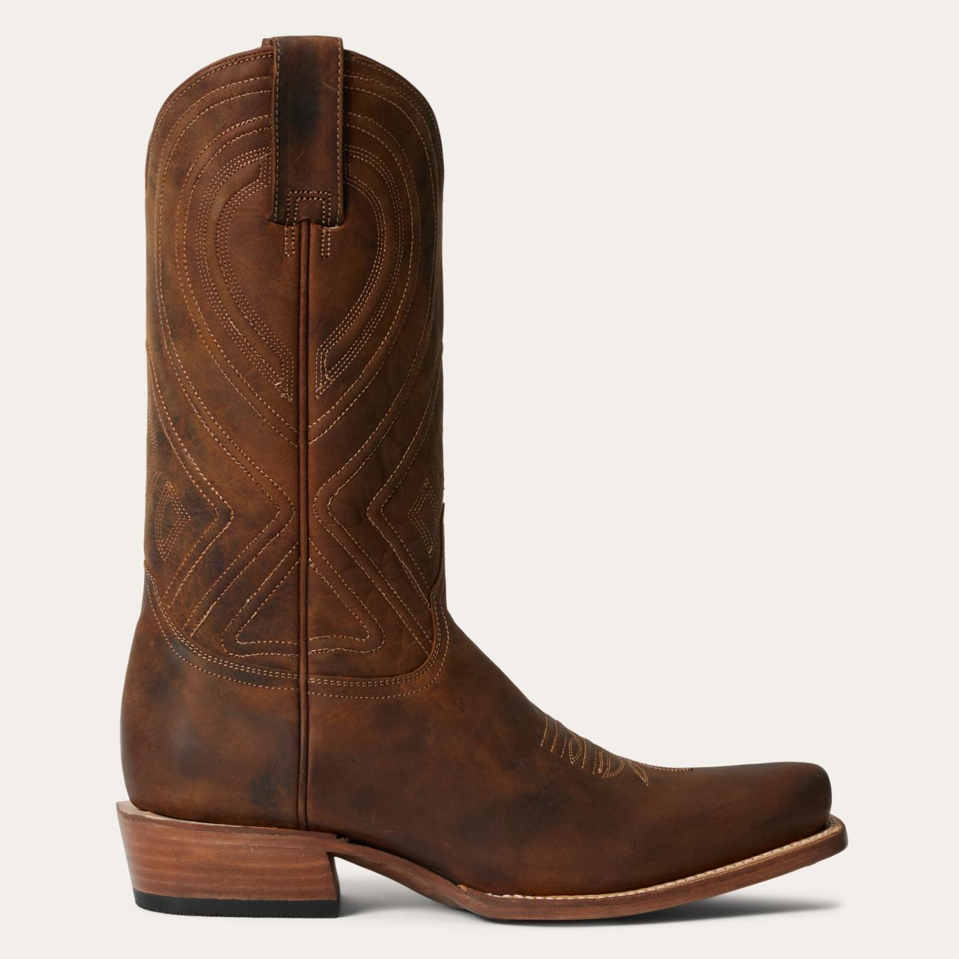 Men Western Stetson Mossman Boot Brown